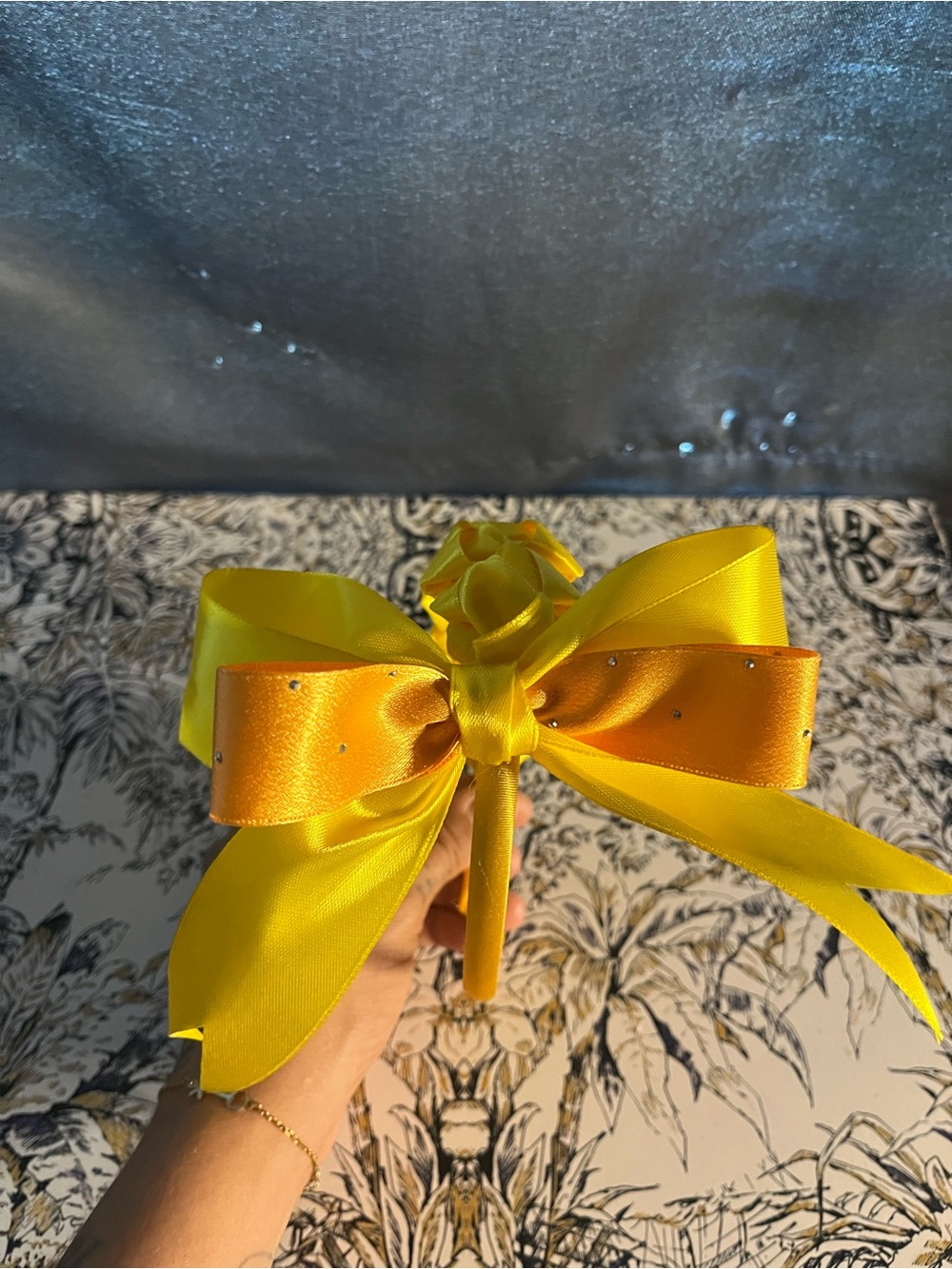 Yellow Satin Bow Headband
